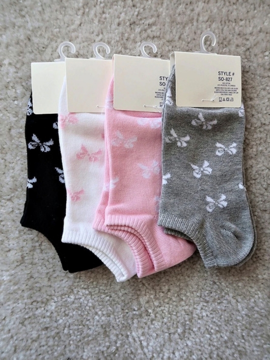 Accessories - Bow Print  Ankle Socks